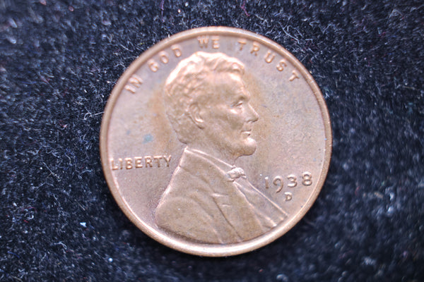 1938-D Lincoln Wheat Cents, Affordable Uncirculated Coin, SALE #88117