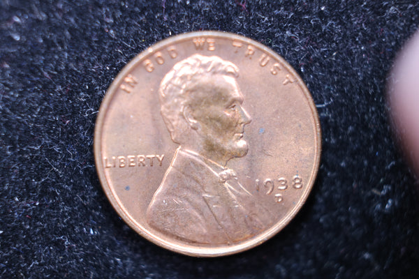 1938-D Lincoln Wheat Cents, Affordable Uncirculated Coin, SALE #88118