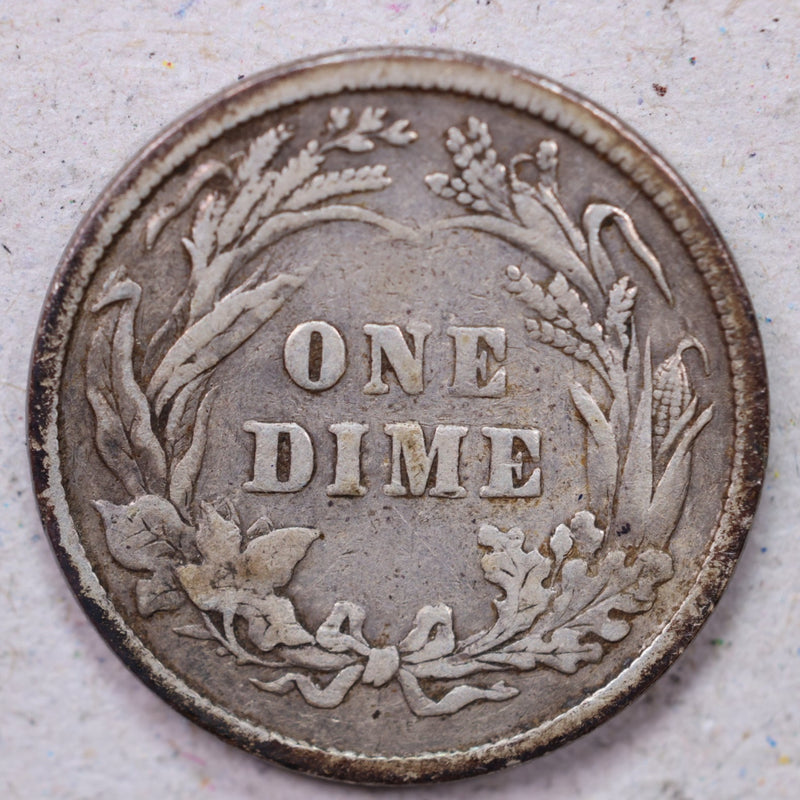 1892 Barber Silver Dime., Very Fine Circulated Coin., Store