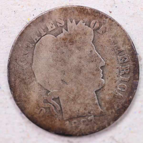 1897-O Barber Silver Dime., Fair Circulated Coin., Store #1176