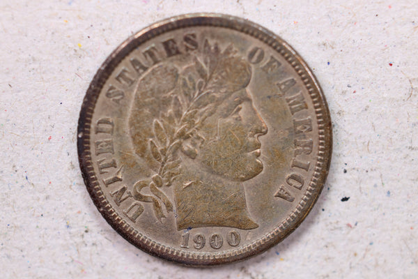 1900-O Barber Silver Dime., Fine Circulated Coin., Store #1185