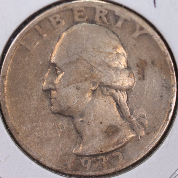 1932 Washington Silver Quarter, Very Fine Circulated Coin, Store #QR0159