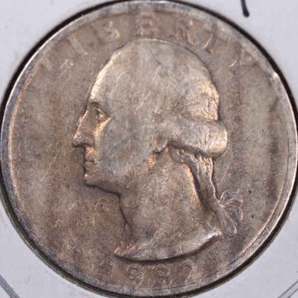 1932-S Washington Silver Quarter, Fine Circulated Coin, Store #QR0165