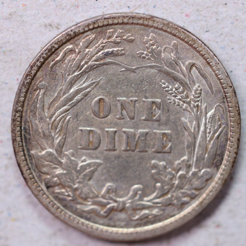 1907 Barber Silver Dime., Very Fine., Circulated Coin., Store