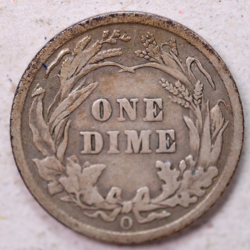 1907-O Barber Silver Dime., Fine., Circulated Coin., Store