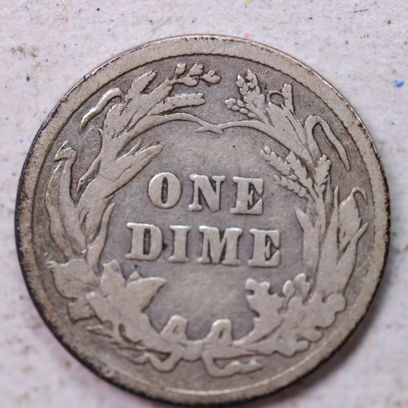 1908 Barber Silver Dime., Very Good., Circulated Coin., Store