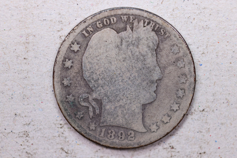 1892-O Barber Silver Quarter., Good., Circulated Coin., Store