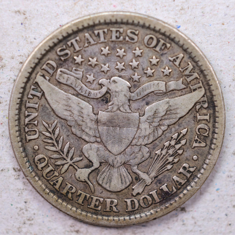 1897  Barber Silver Quarter., Fine., Circulated Coin., Store