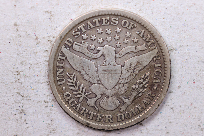 1897  Barber Silver Quarter., Very Good+., Circulated Coin., Store