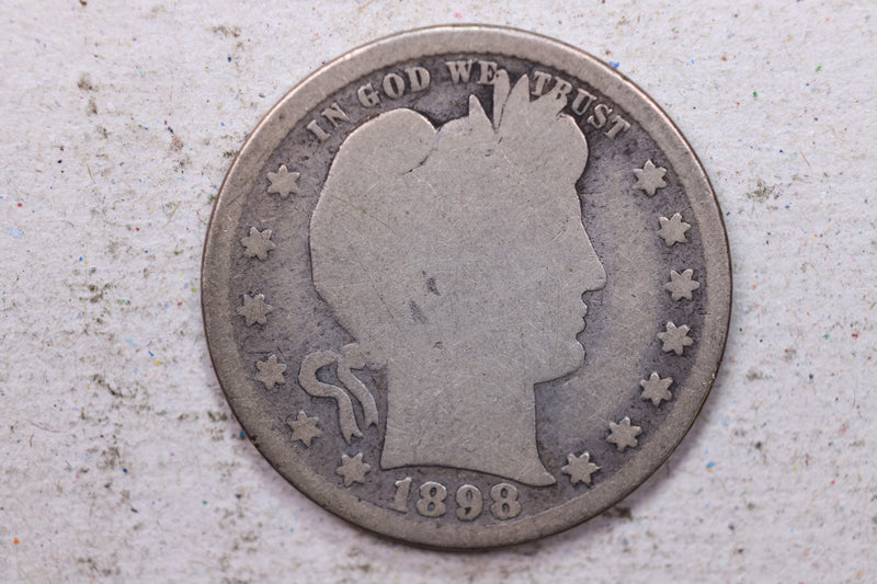 1898-S Barber Silver Quarter., Fair., Circulated Coin., Store