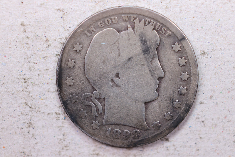 1898-O Barber Silver Quarter., Good., Circulated Coin., Store