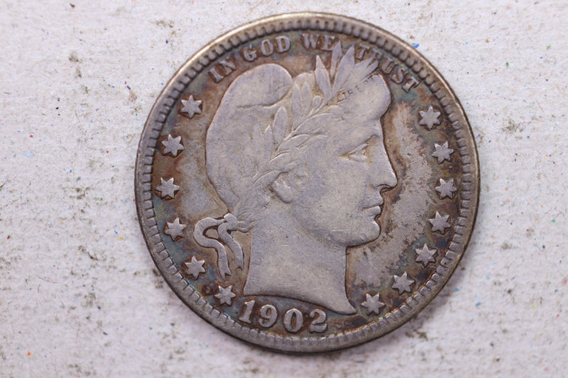 1902-O Barber Silver Quarter., Very Fine., Circulated Coin., Store