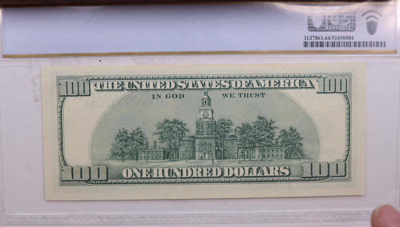 1996 $100., Federal Reserve Bank Note., PCGS CU-64., GFRB074