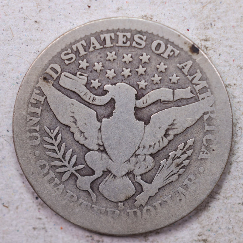 1902-S Barber Silver Quarter., Good., Circulated Coin., Store