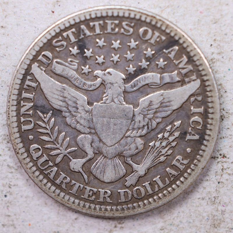 1904 Barber Silver Quarter., Very Fine., Circulated Coin., Store