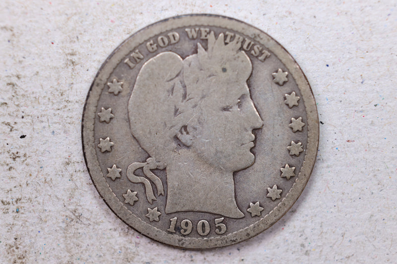 1905-S Barber Silver Quarter., Very Good., Circulated Coin., Store