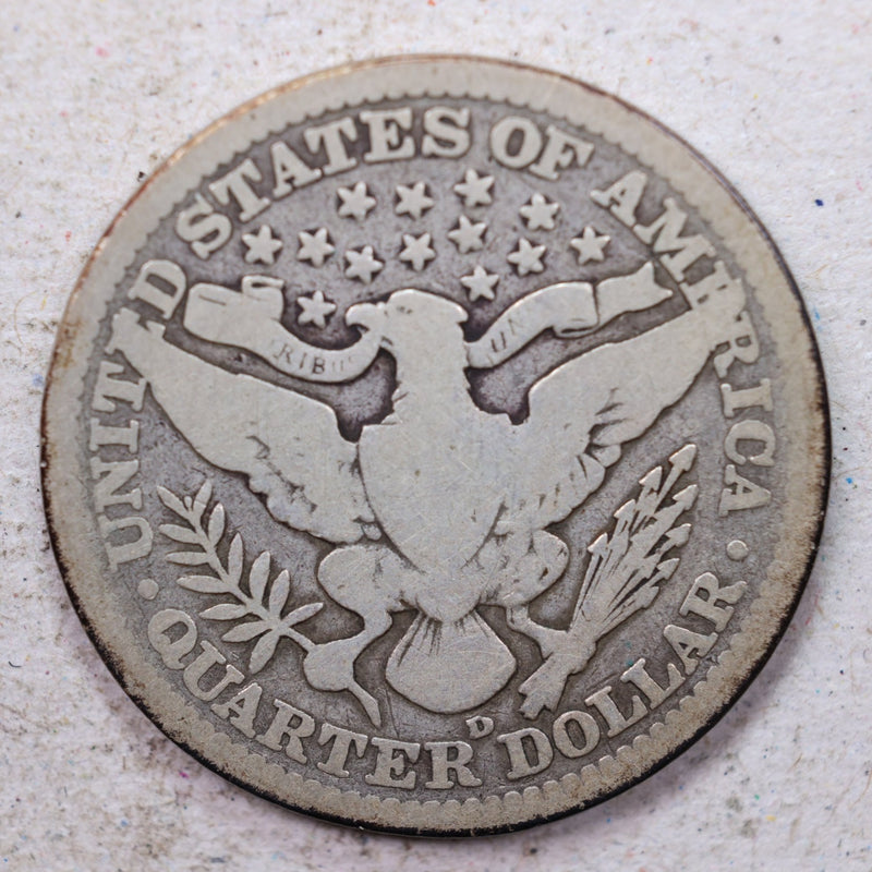 1906-D Barber Silver Quarter., Very Good., Circulated Coin., Store