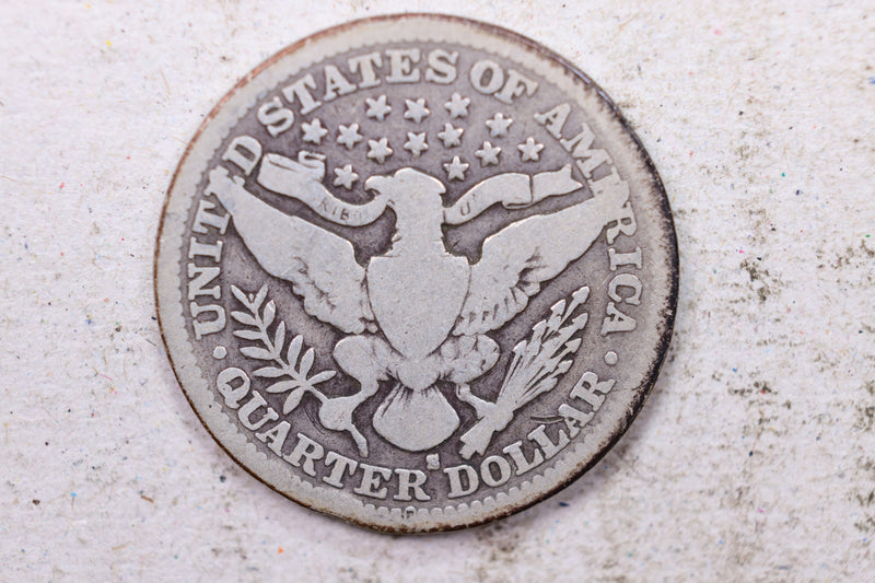 1907-S Barber Silver Quarter., Good., Circulated Coin., Store