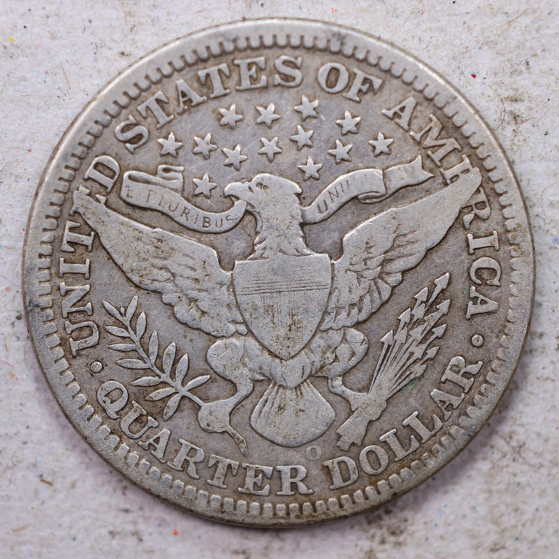 1908-O Barber Silver Quarter., Very Good., Circulated Coin., Store