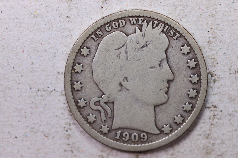 1909-S Barber Silver Quarter., Good., Circulated Coin., Store