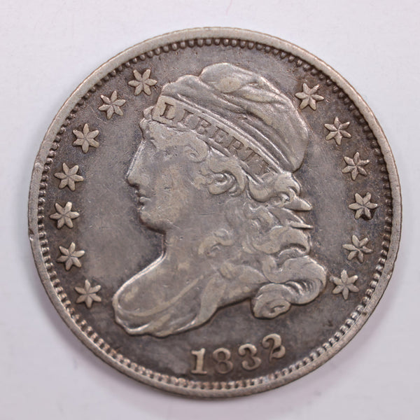 1832 Cap Bust Silver Dime., Extra Fine Details., Circulated Coin., STORE #DE0079