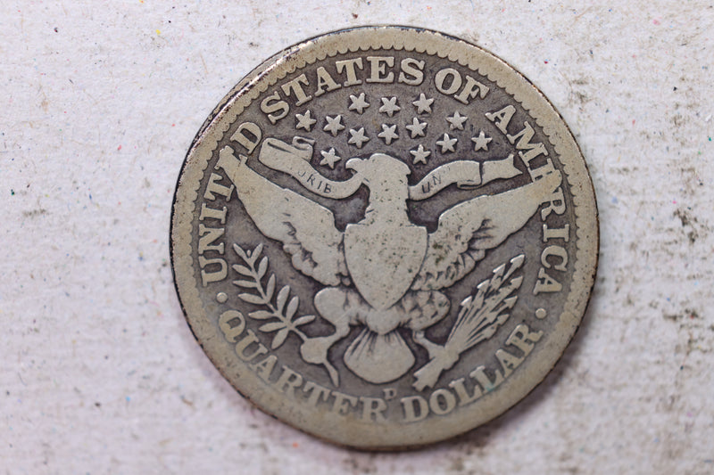 1913-D Barber Silver Quarter., Very Good., Circulated Coin., Store