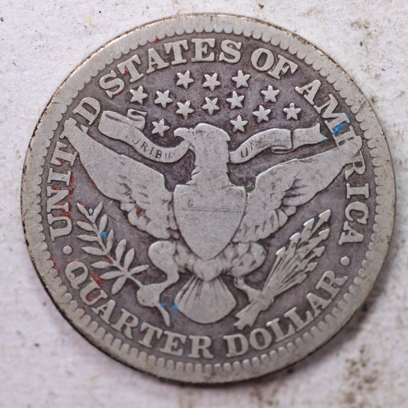 1915 Barber Silver Quarter., Very Good., Circulated Coin., Store