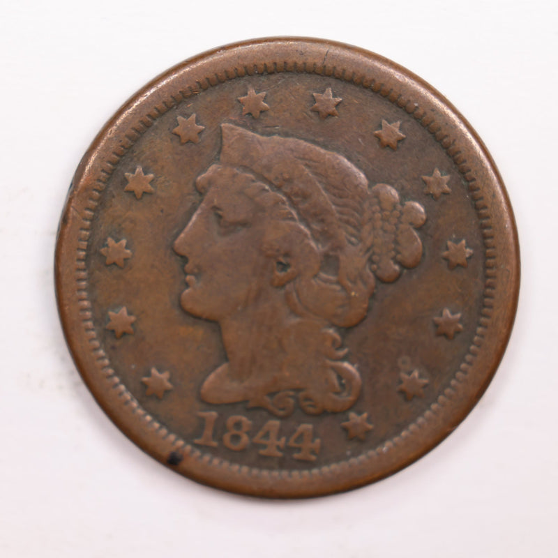 1844 Large Cent., Fine Circulated Coin., Store