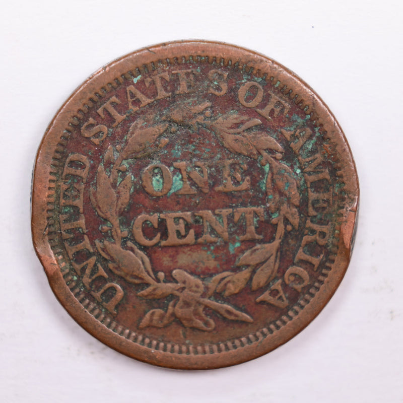 1844 Large Cent., Fine Details., Circulated Coin., Store