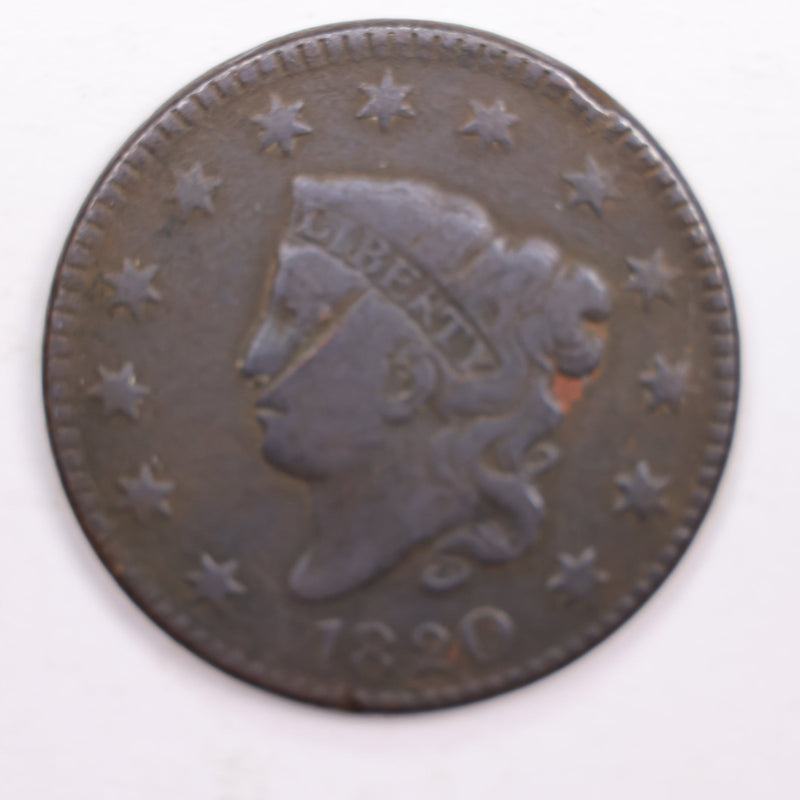 1820 Large Cent., Large Date., About Good Details., Circulated Coin., Store
