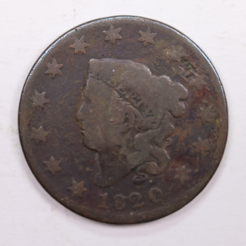 1820 Large Cent., Curl Base., Very Good Details., Circulated Coin., Store