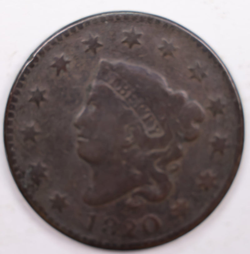 1820 Large Cent., Small Date., Fine Details., Circulated Coin., Store