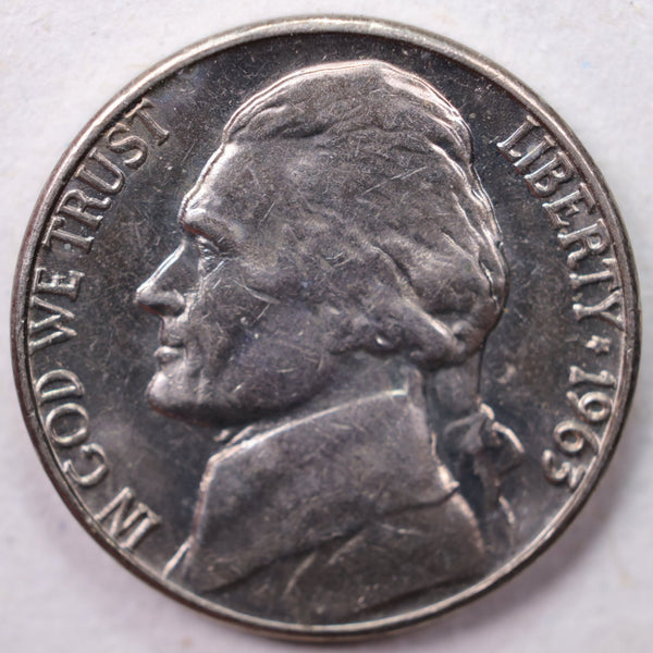 1963-D Jefferson Nickel, Uncirculated coin, Store #UN963D