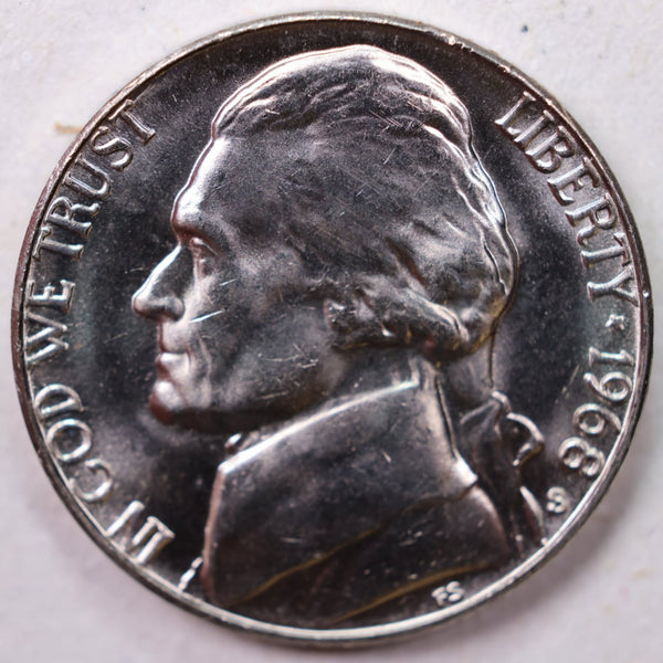 1968-S Jefferson Nickel, Uncirculated coin, Store #UN968S