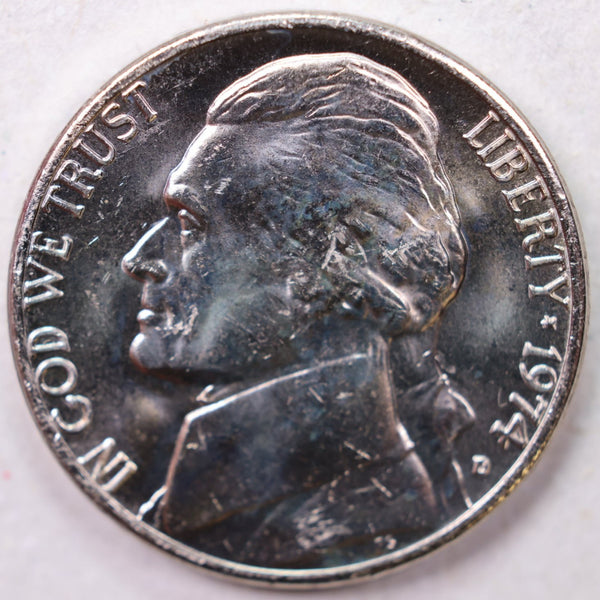 1974-D Jefferson Nickel, Uncirculated coin, Store #UN974D