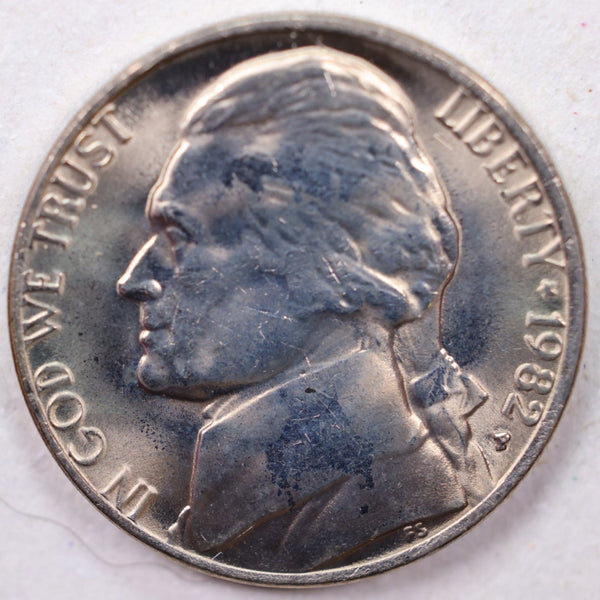 1982-P Jefferson Nickel, Uncirculated coin, Store #UN982P