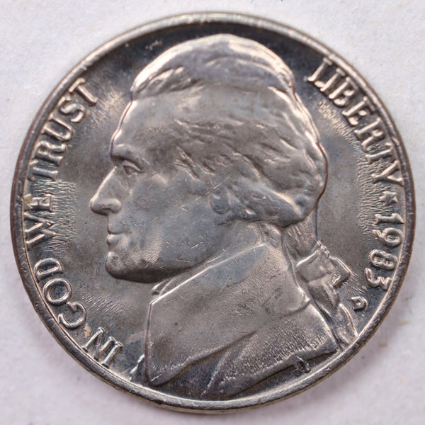 1983-D Jefferson Nickel, Uncirculated coin, Store #UN983D