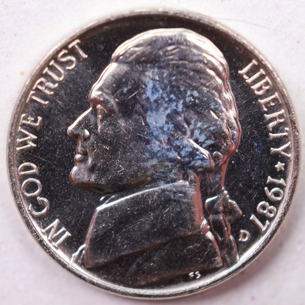 1987-D Jefferson Nickel, Uncirculated coin, Store #UN987D