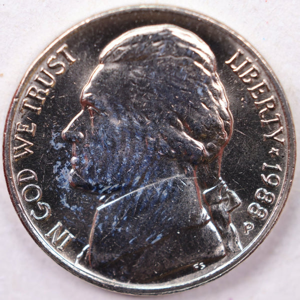 1988-P Jefferson Nickel, Uncirculated coin, Store #UN988P