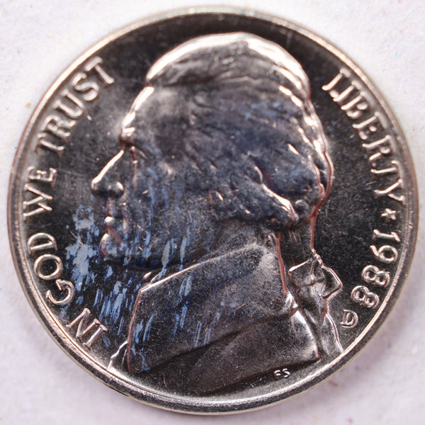 1988-D Jefferson Nickel, Uncirculated coin, Store #UN988D