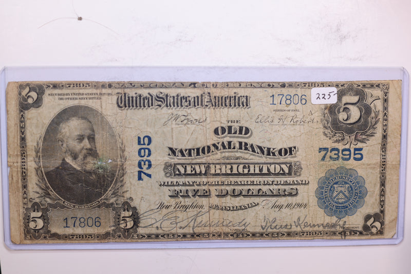 1902 $5 National Currency., New Brighton, PA., Store