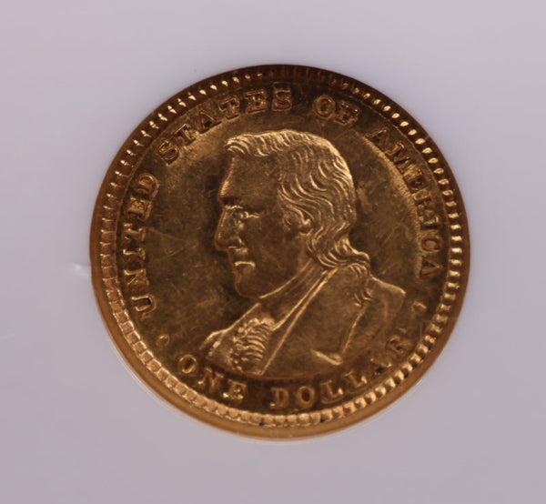 1904 $1 Lewis & Clark Gold Commemorative., NGC MS-62., Store #GEC004