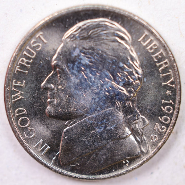 1992-D Jefferson Nickel, Uncirculated coin, Store #UN992D