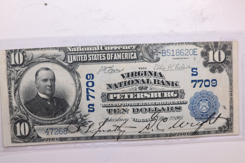 1902 $10 National Currency., Petersburg, VA. Store