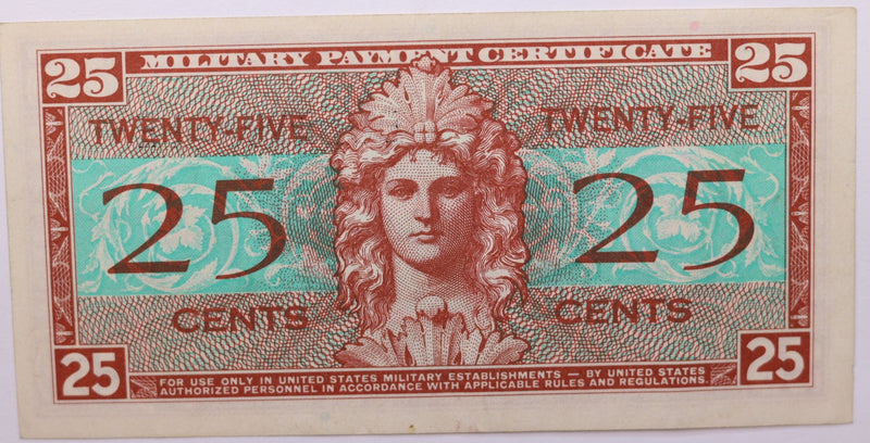 Series 521., 25 Cent., Military Payment Certificate., Store Sale