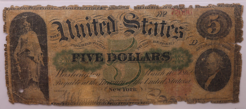 1862 $5., U.S. Legal Tender Note, Store Sale