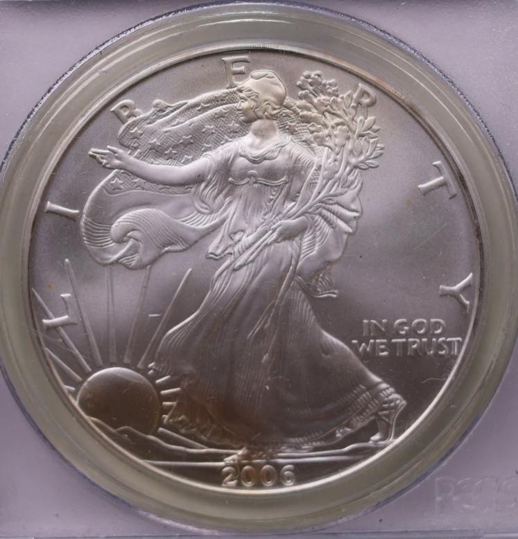 2006 American Silver Eagle., PCGS Graded., MS-69., Store