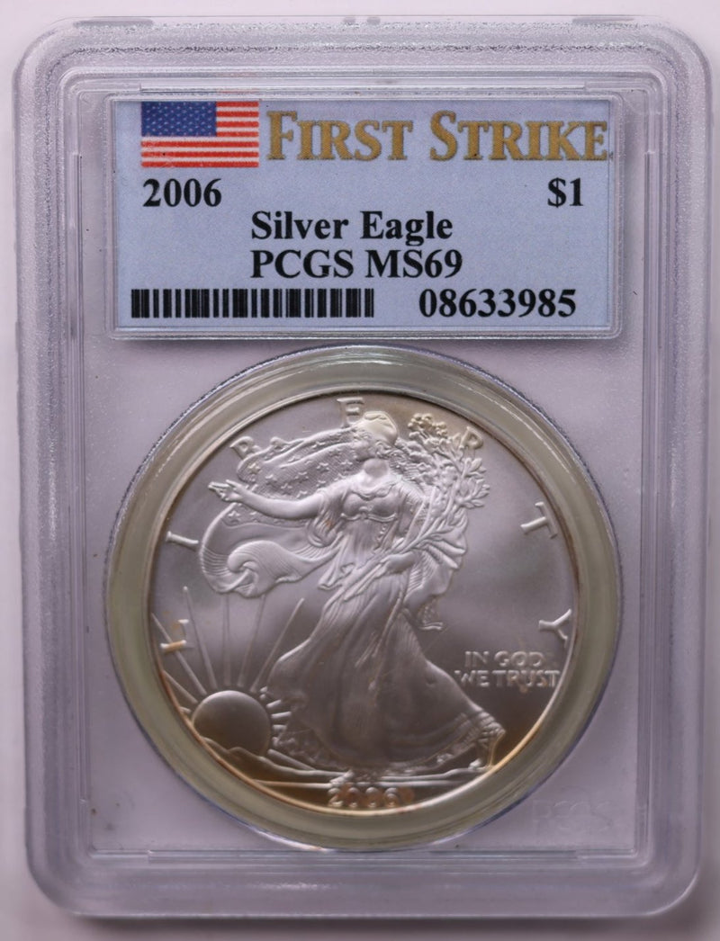 2006 American Silver Eagle., PCGS Graded., MS-69., Store