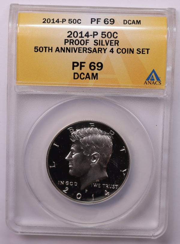 2014-P Kennedy Silver Half Dollar., Proof., ANACS PF-70., Store #1665