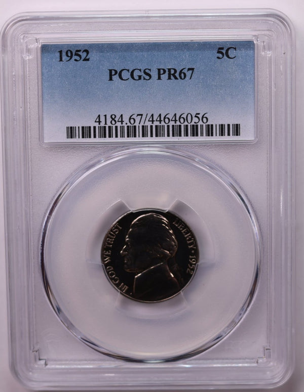 1952 5 Cent., Proof Jefferson Nickel., PCGS PR67., Store #1675